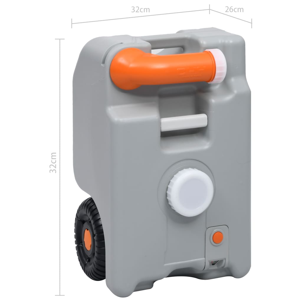 Camping-Wassertank mit Rollen 25 L Grau