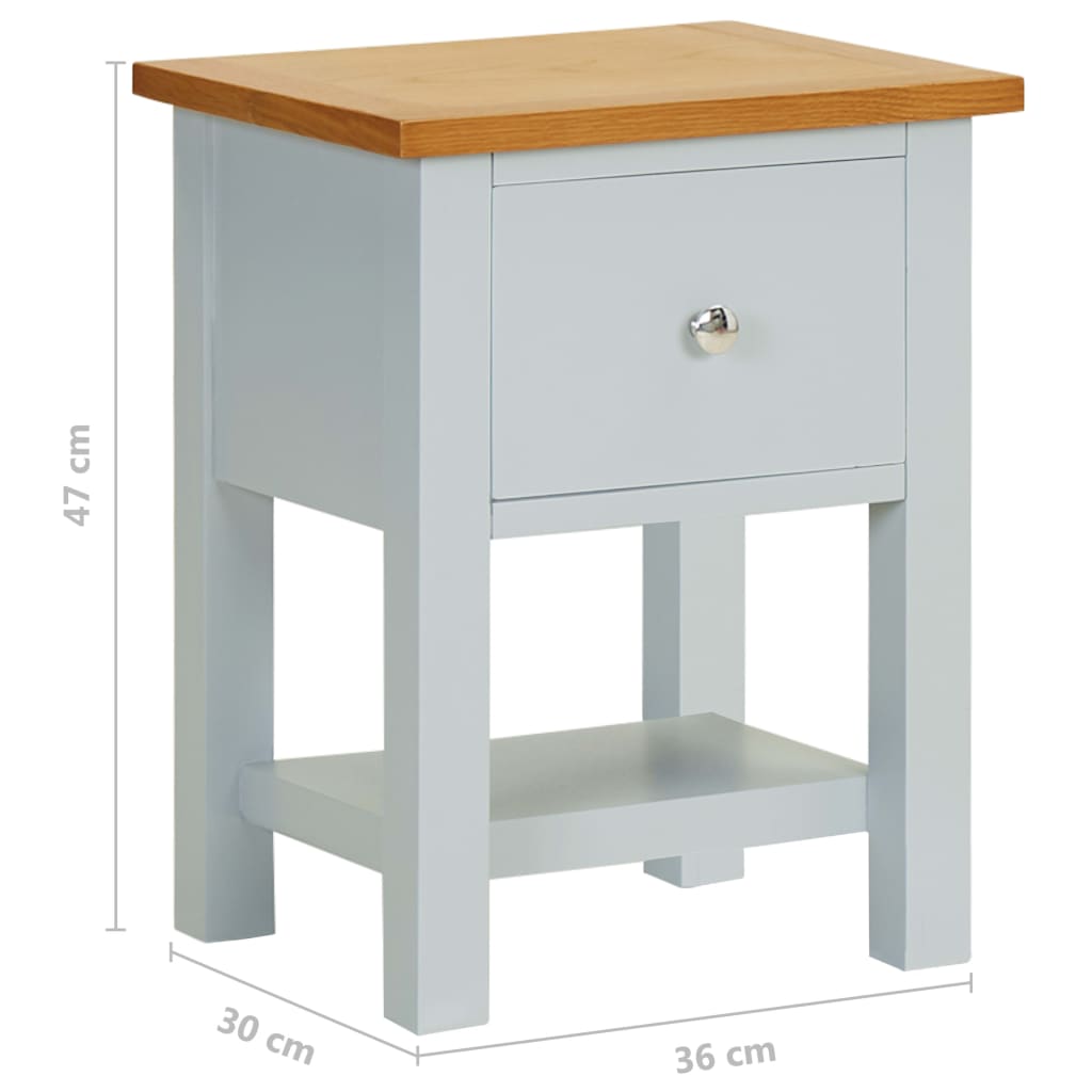 Nachttisch 36x30x47 cm Massivholz Eiche