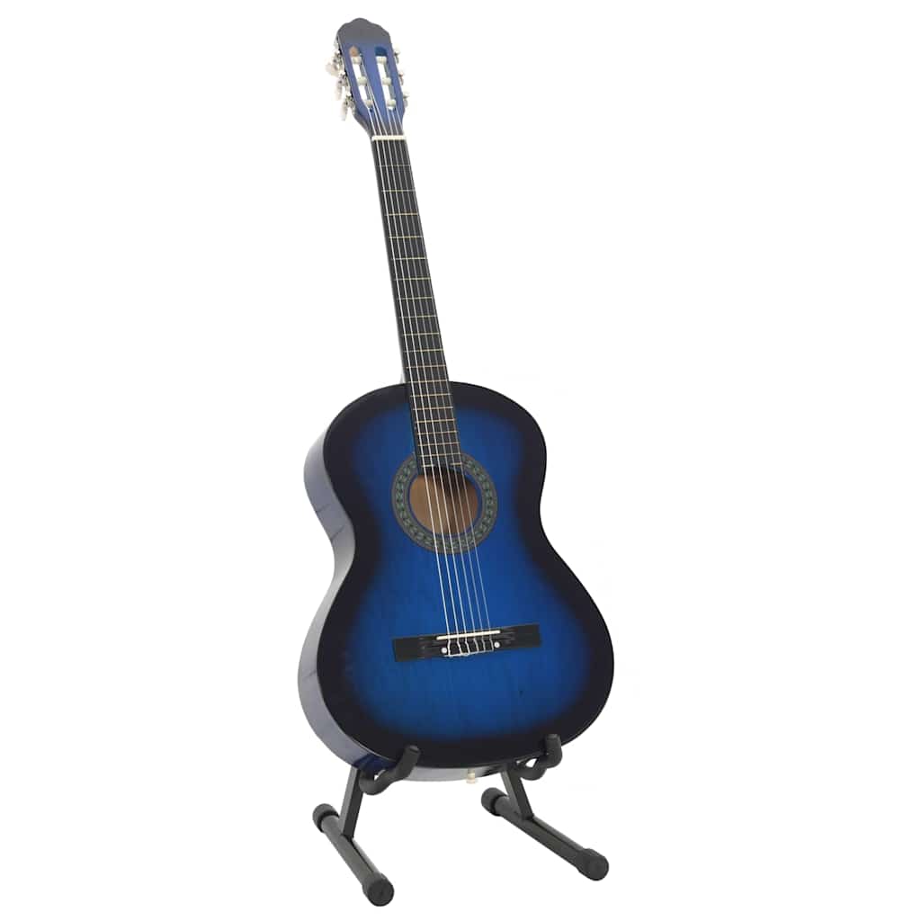 12-tlg. Klassikgitarren-Set für Anfänger Blau 4/4 39