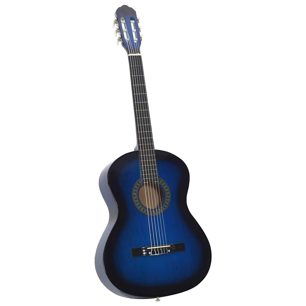 12-tlg. Klassikgitarren-Set für Anfänger Blau 4/4 39