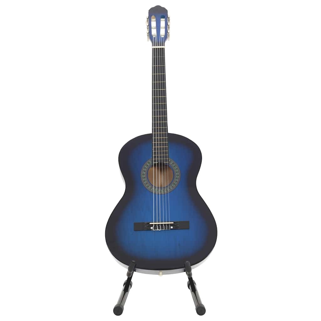 12-tlg. Klassikgitarren-Set für Anfänger Blau 4/4 39