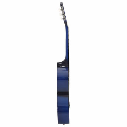 12-tlg. Klassikgitarren-Set für Anfänger Blau 4/4 39