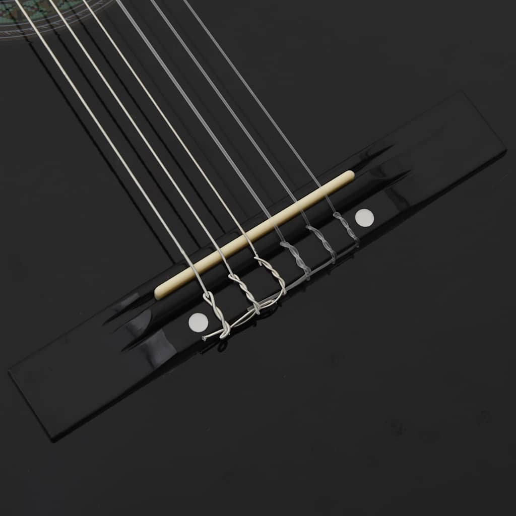 12-tlg. Klassikgitarren-Set für Anfänger Schwarz 4/4 39
