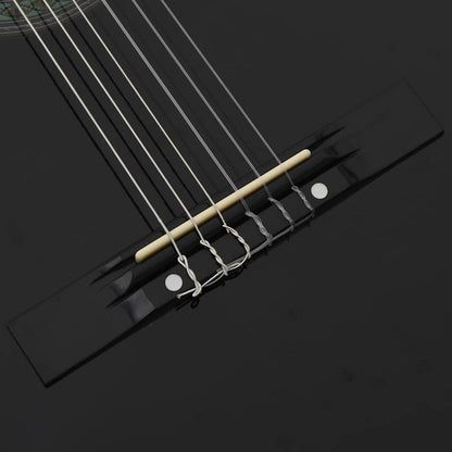 12-tlg. Klassikgitarren-Set für Anfänger Schwarz 4/4 39
