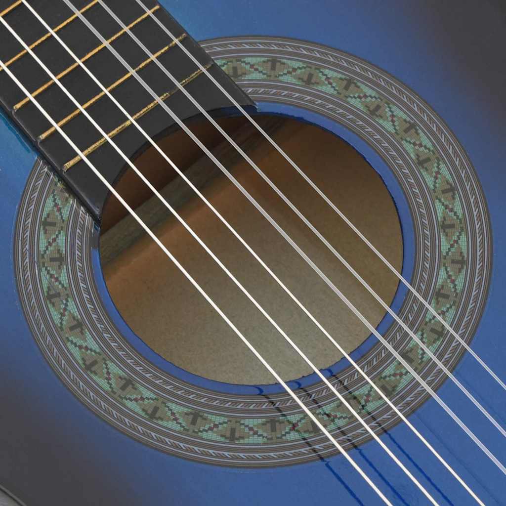 Klassikgitarre für Anfänger und Kinder Blau 1/2 34