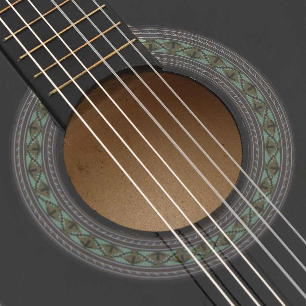 8-tlg. Klassikgitarren-Set für Anfänger Schwarz 1/2 34