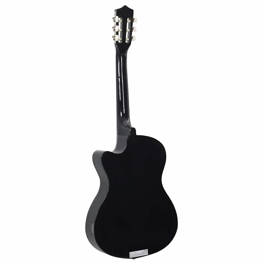 Westerngitarre Cutaway mit 6 Saiten Schwarz 38