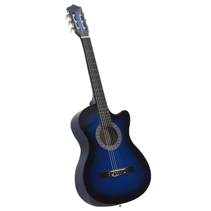 Westerngitarre Cutaway mit 6 Saiten Blau-Schattiert 38