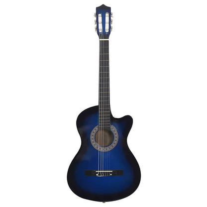 Westerngitarre Cutaway mit 6 Saiten Blau-Schattiert 38