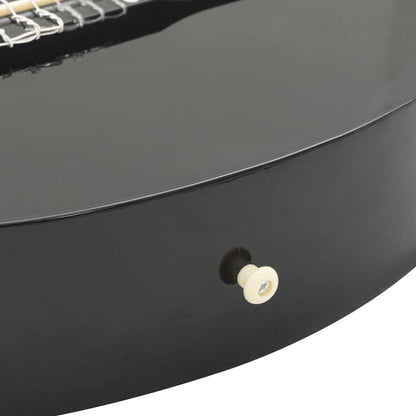 Westerngitarre Cutaway mit Equalizer und 6 Saiten Schwarz