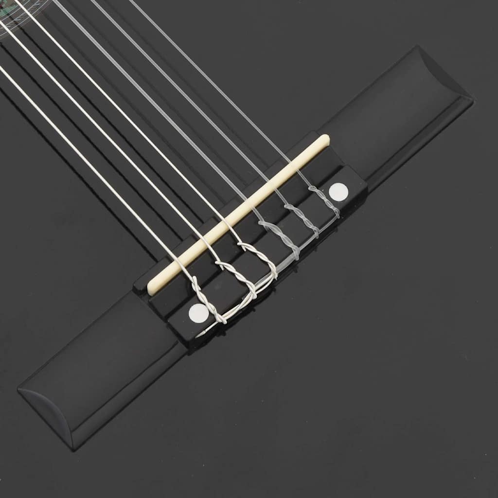 Westerngitarre Cutaway mit Equalizer und 6 Saiten Schwarz