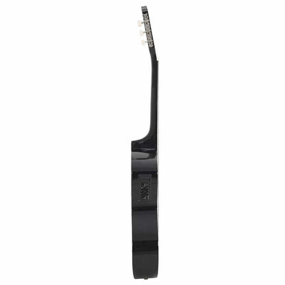12-tlg. Western Gitarren-Set mit Equalizer und 6 Saiten Schwarz
