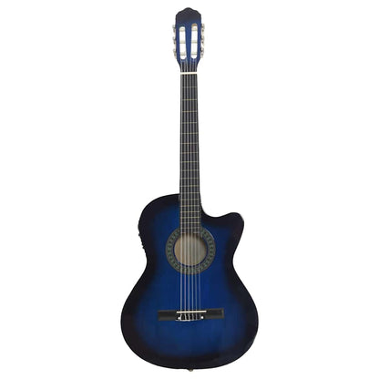 Westerngitarre Cutaway mit Equalizer und 6 Saiten Blau