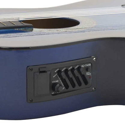 Westerngitarre Cutaway mit Equalizer und 6 Saiten Blau