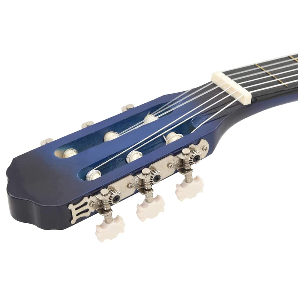 12-tlg. Western Gitarren-Set mit Equalizer und 6 Saiten Blau