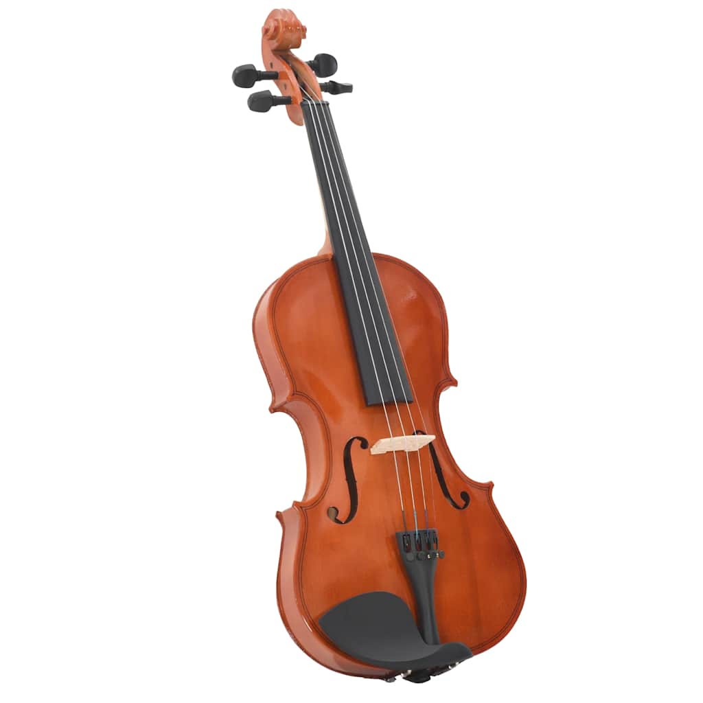 Violine Komplettset mit Bogen und Kinnhalter Dunkles Holz 4/4