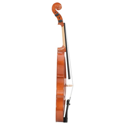 Violine Komplettset mit Bogen und Kinnhalter Dunkles Holz 4/4