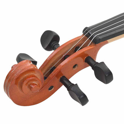 Violine Komplettset mit Bogen und Kinnhalter Dunkles Holz 4/4