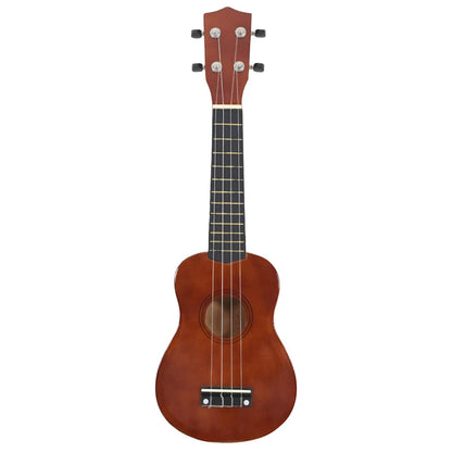 Sopran Ukulele Set für Kinder mit Tasche Dunkles Holz 23