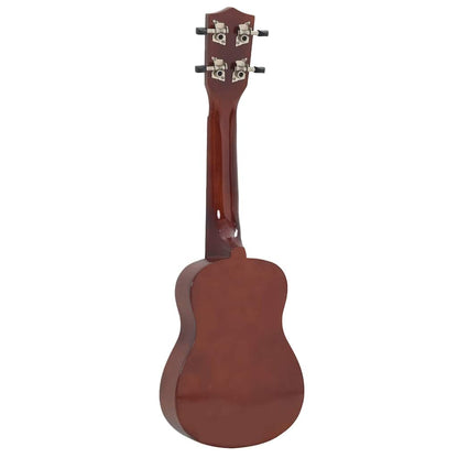 Sopran Ukulele Set für Kinder mit Tasche Dunkles Holz 23