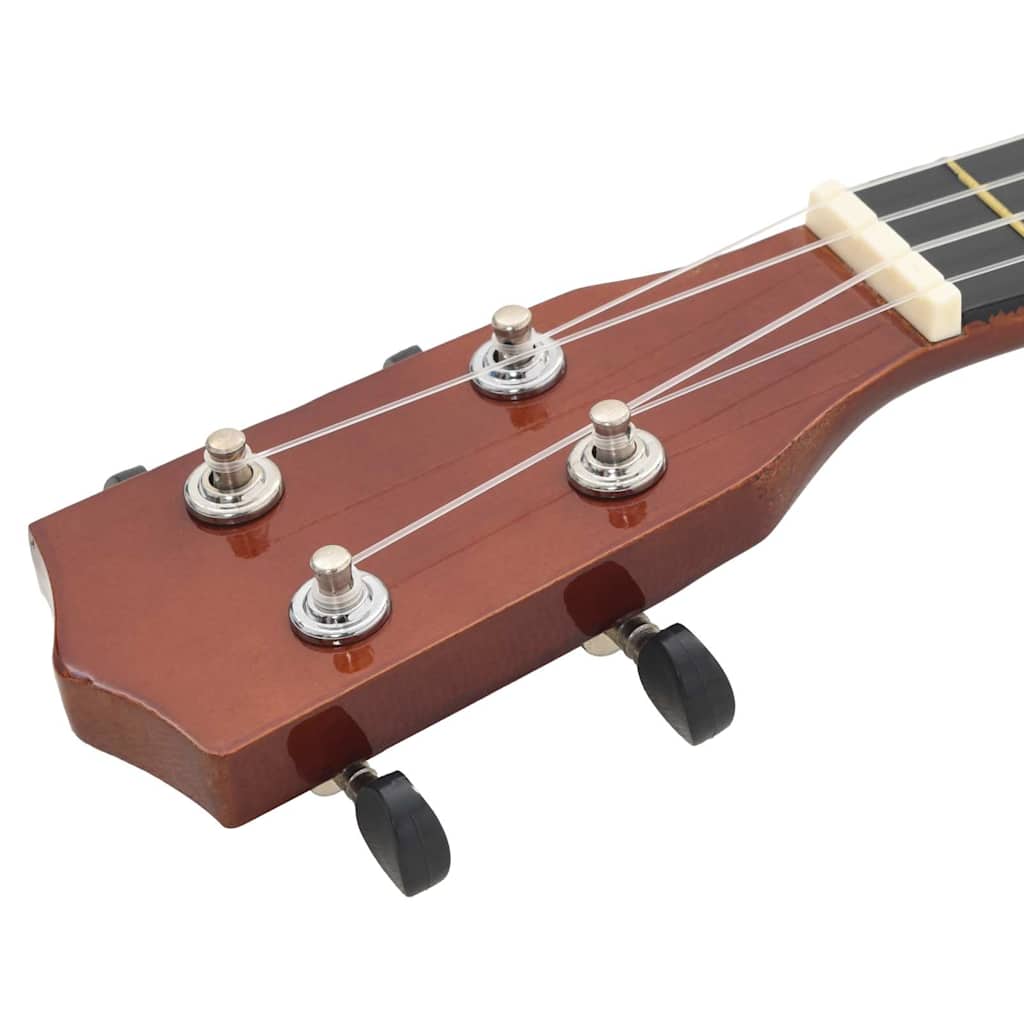 Sopran Ukulele Set für Kinder mit Tasche Dunkles Holz 23