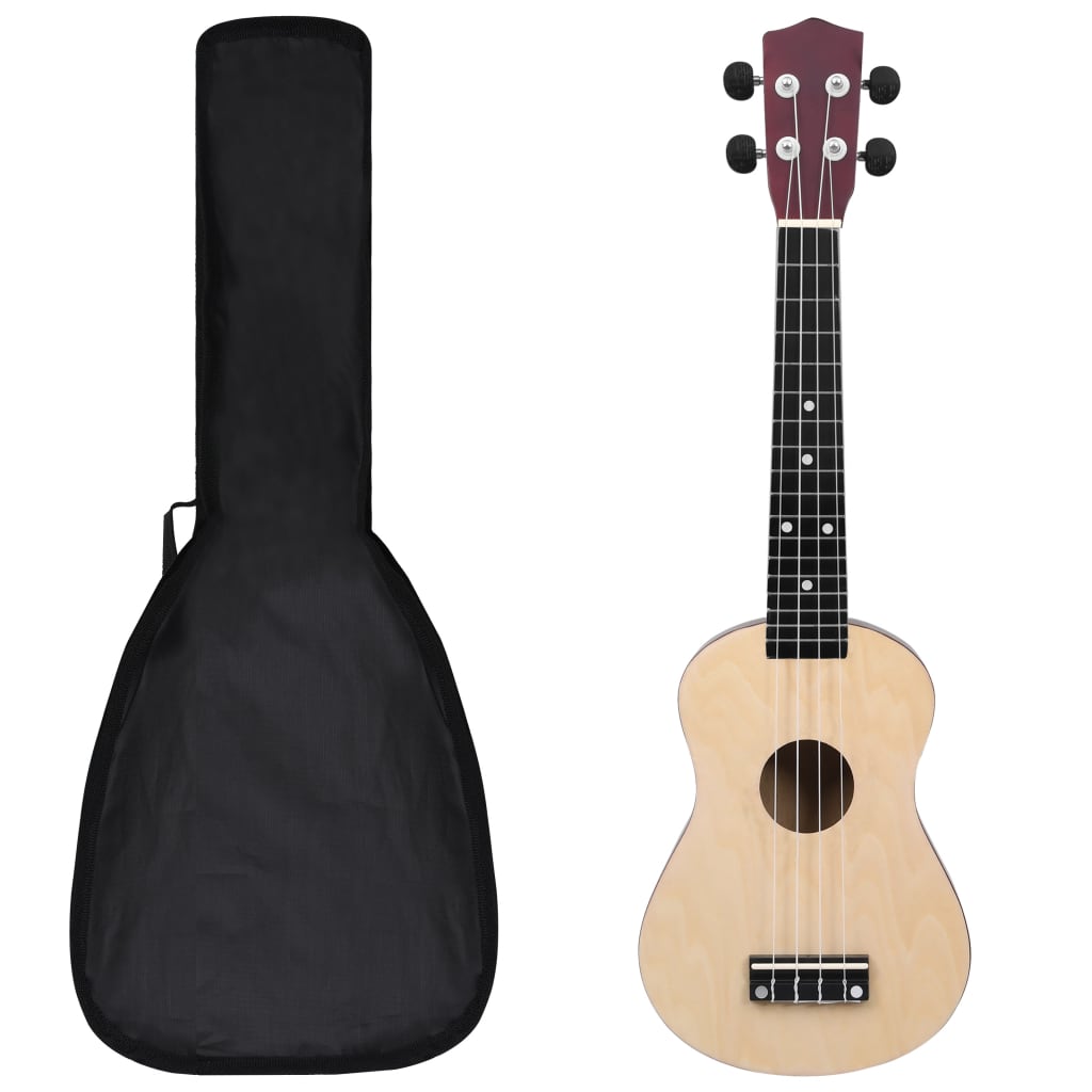 Sopran Ukulele Set für Kinder mit Tasche Helles Holz 23"