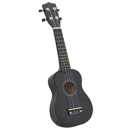 Sopran-Ukulele-Set mit Tasche für Kinder Schwarz 23
