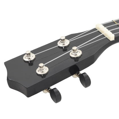 Sopran-Ukulele-Set mit Tasche für Kinder Schwarz 23