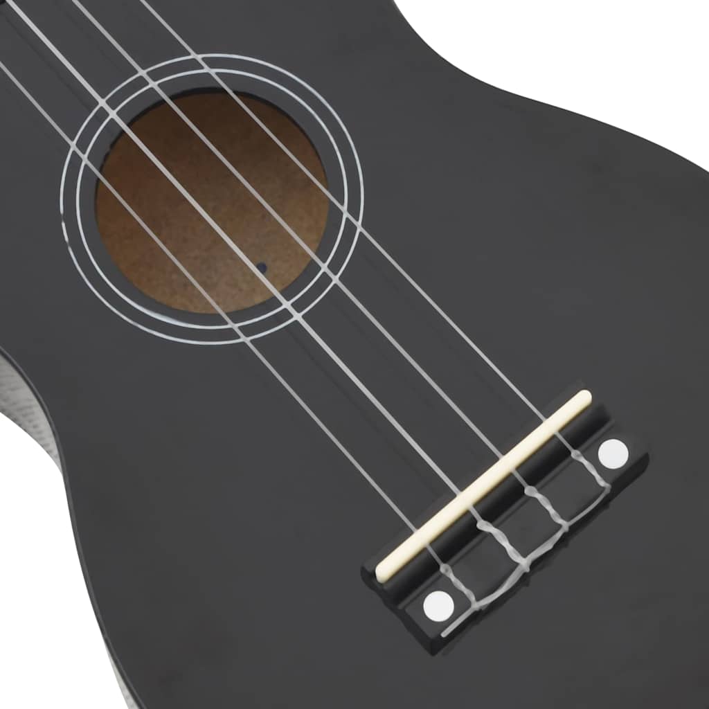 Sopran-Ukulele-Set mit Tasche für Kinder Schwarz 23