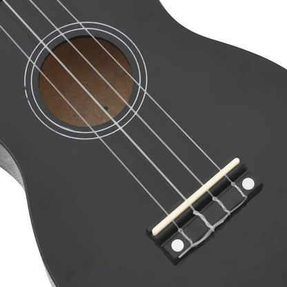 Sopran-Ukulele-Set mit Tasche für Kinder Schwarz 23