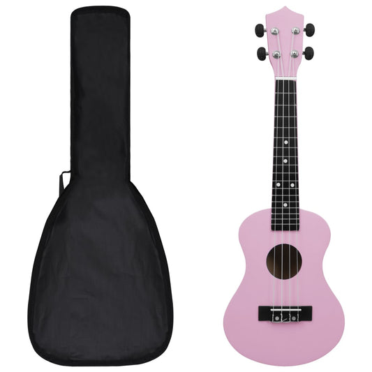 Sopran-Ukulele-Set mit Tasche für Kinder Rosa 23"