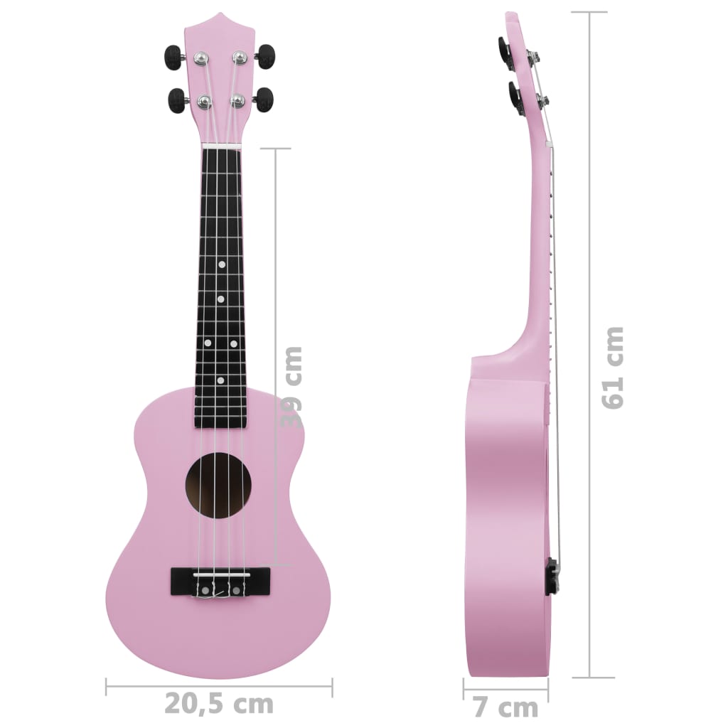 Sopran-Ukulele-Set mit Tasche für Kinder Rosa 23"