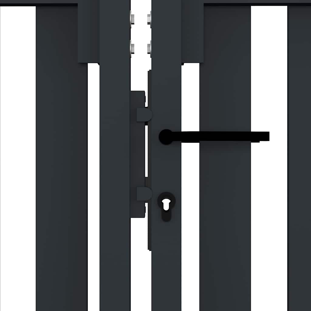 Doppeltür-Zauntor aus Stahl 300 x 75 cm Anthrazit