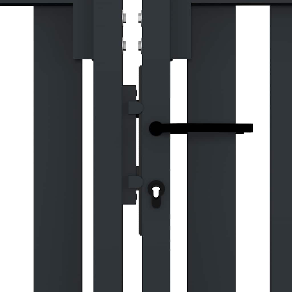 Doppeltür-Gartentor aus Stahl 300 x 125 cm Anthrazit