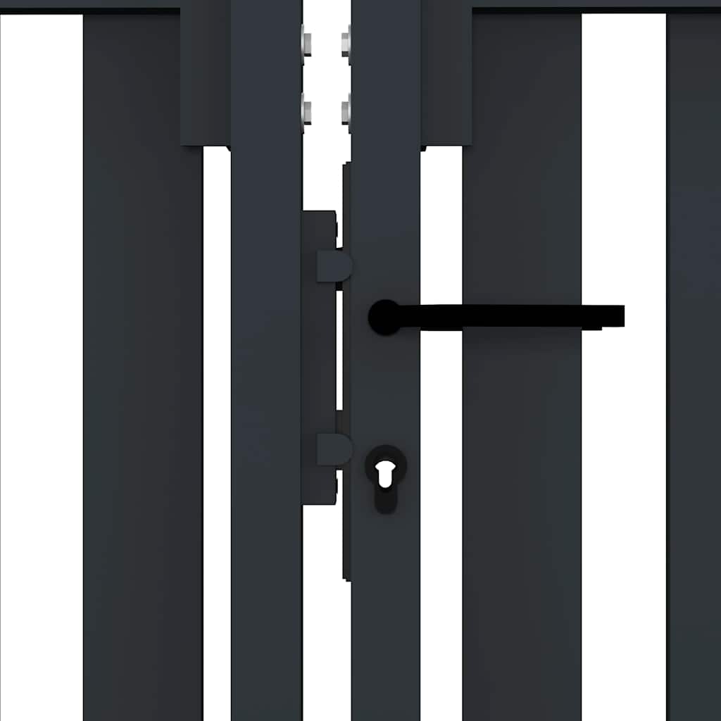 Doppeltür-Gartentor aus Stahl 300 x 175 cm Anthrazit