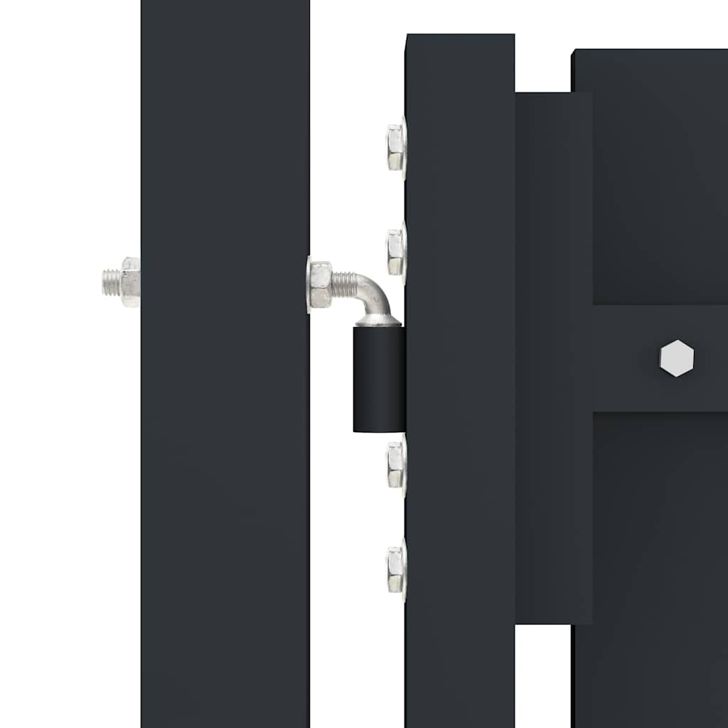 Doppeltür-Gartentor aus Stahl 300 x 175 cm Anthrazit