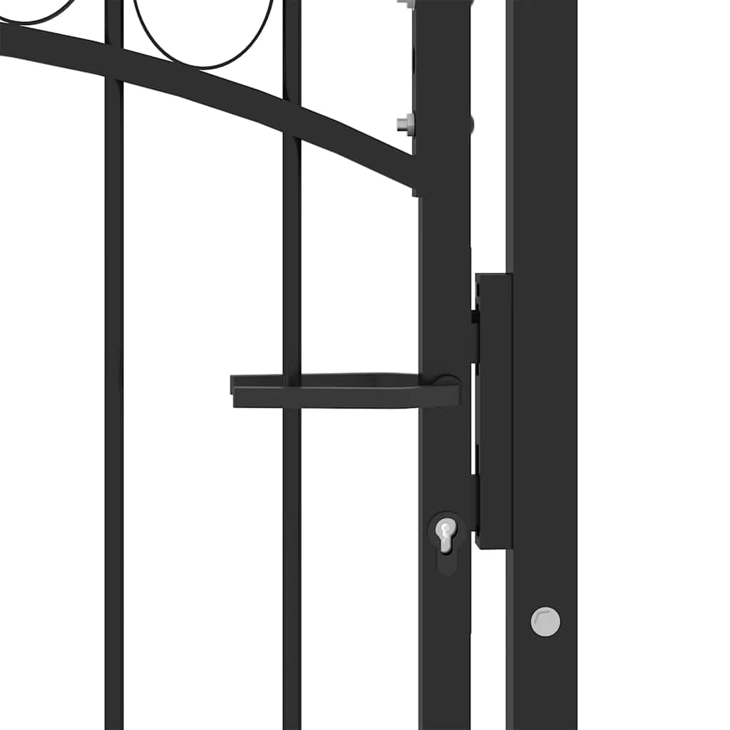 Zauntor EMMEN mit Bogenabschluss Stahl 100 x 106 cm Schwarz