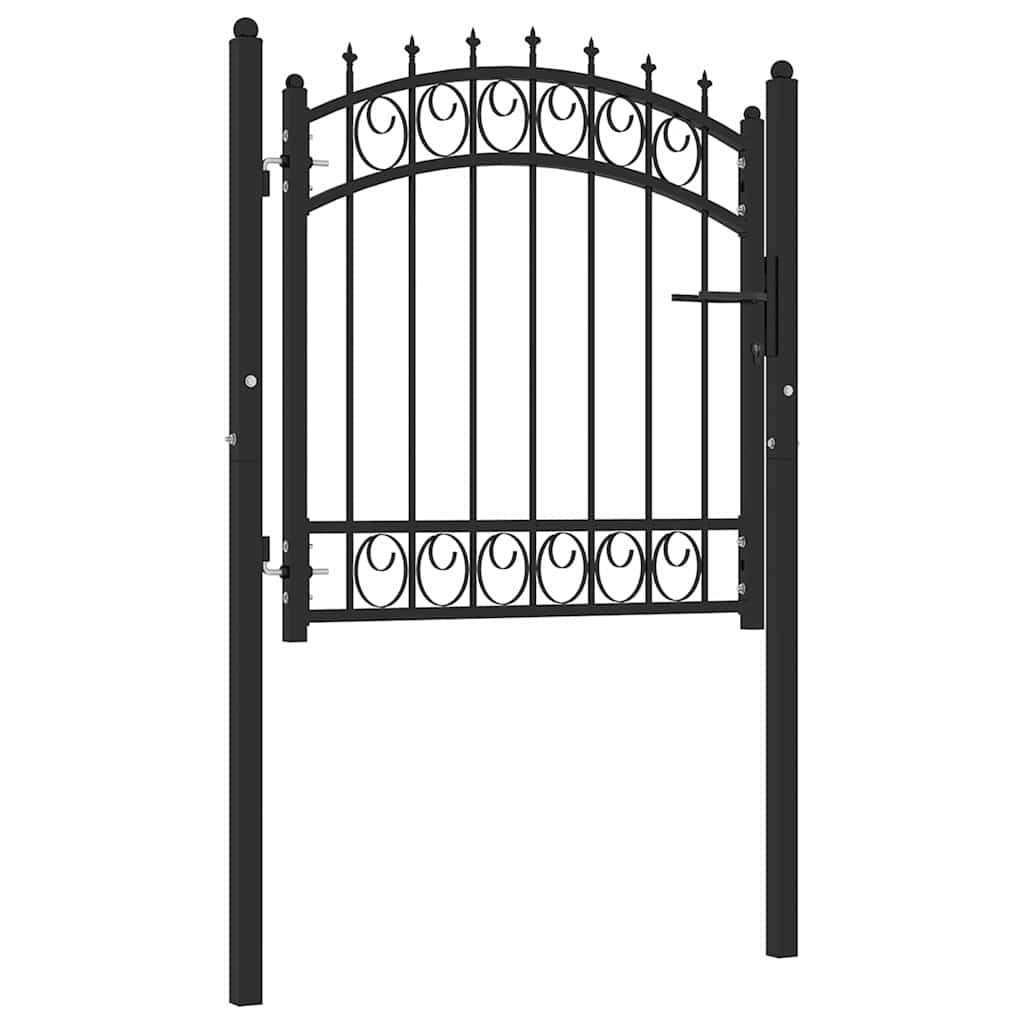 Zauntor EMMEN mit Spikes Stahl 103 x 97 cm Schwarz