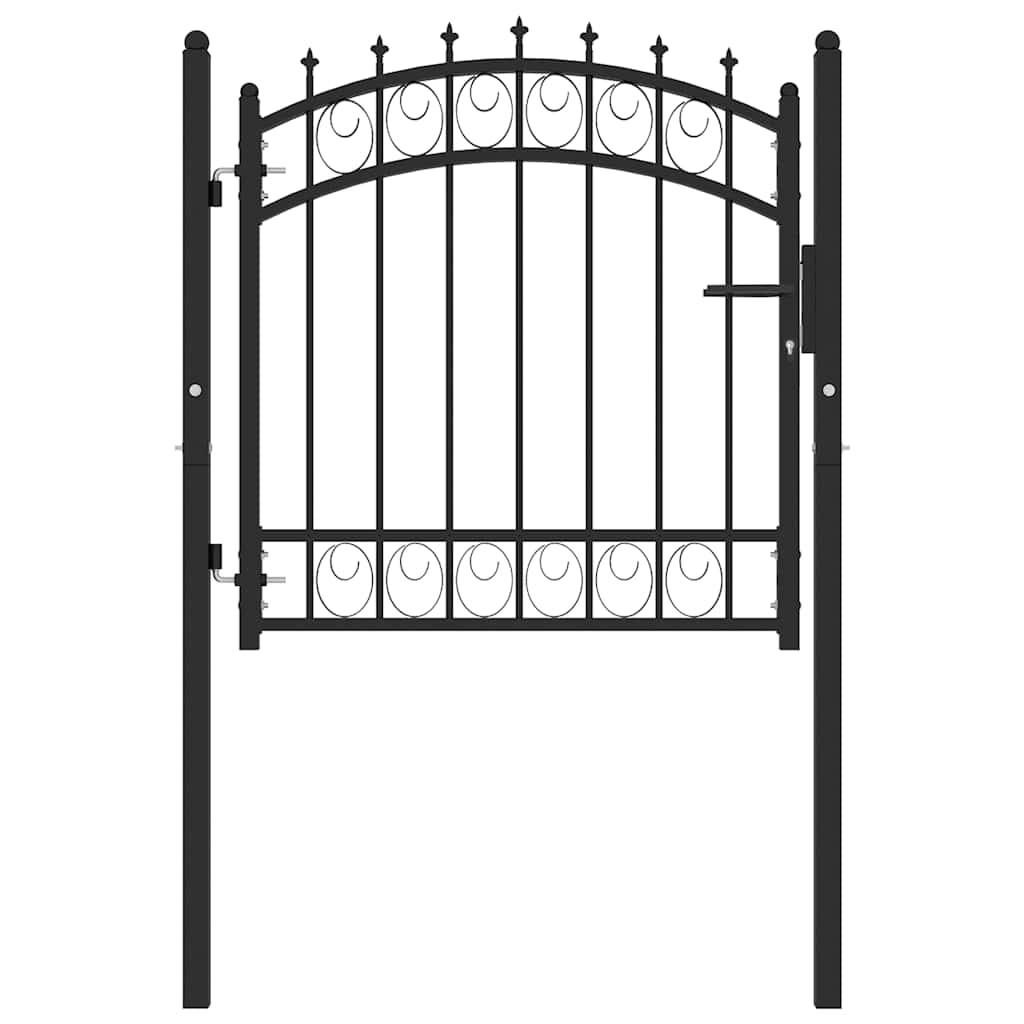 Zauntor EMMEN mit Spikes Stahl 103 x 97 cm Schwarz