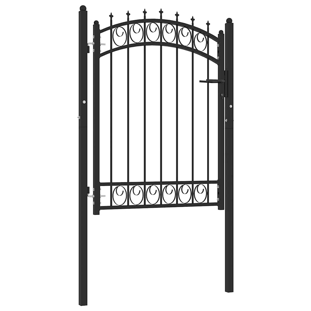Zauntor EMMEN mit Spikes Stahl 103 x 109,5 cm Schwarz