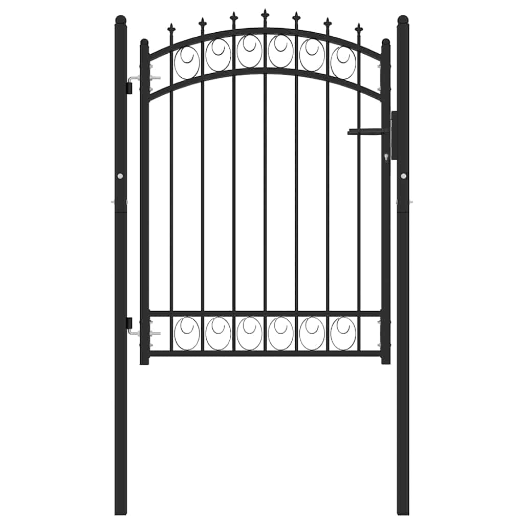 Zauntor EMMEN mit Spikes Stahl 103 x 109,5 cm Schwarz