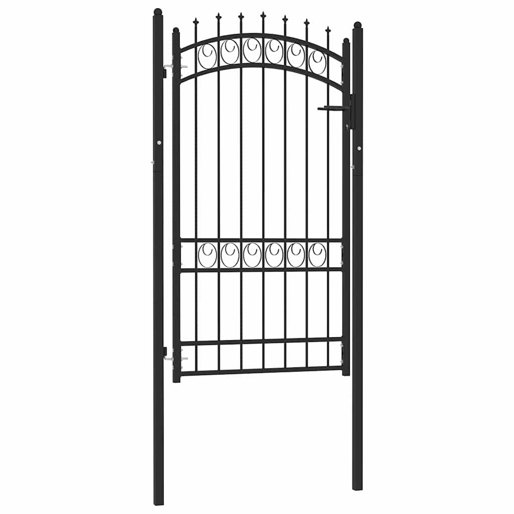 Zauntor EMMEN mit Spikes Stahl 103 x 134,5 cm Schwarz