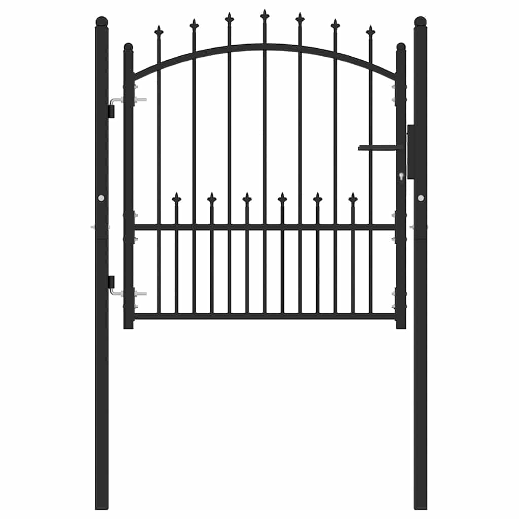 Zauntor EMMEN mit Spikes Stahl 104 x 97 cm Schwarz
