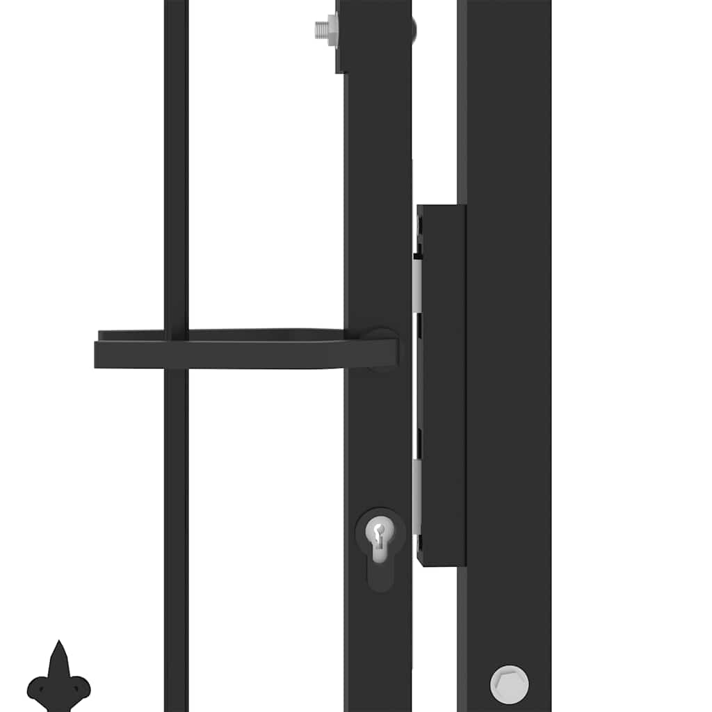 Zauntor EMMEN mit Spikes Stahl 104 x 97 cm Schwarz