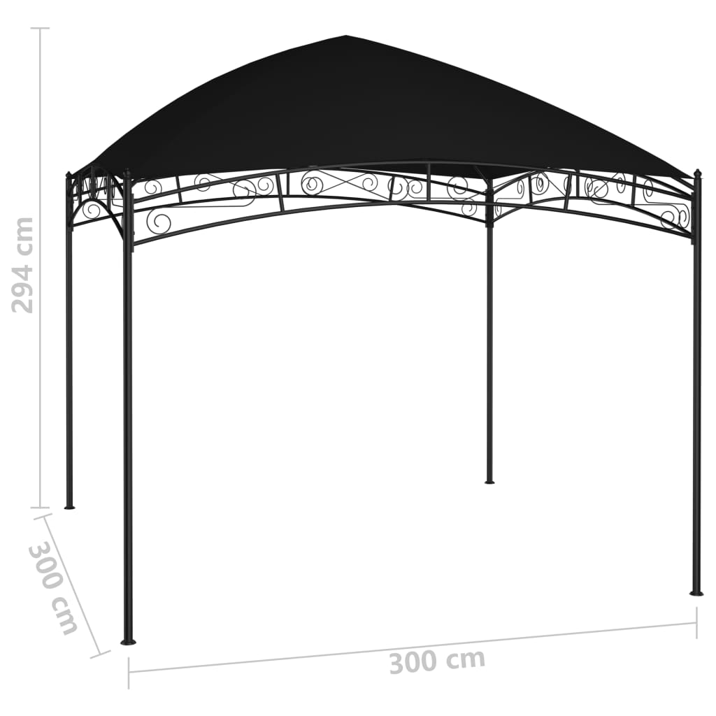Gartenpavillon 3x3 m Anthrazit 180 g/m²