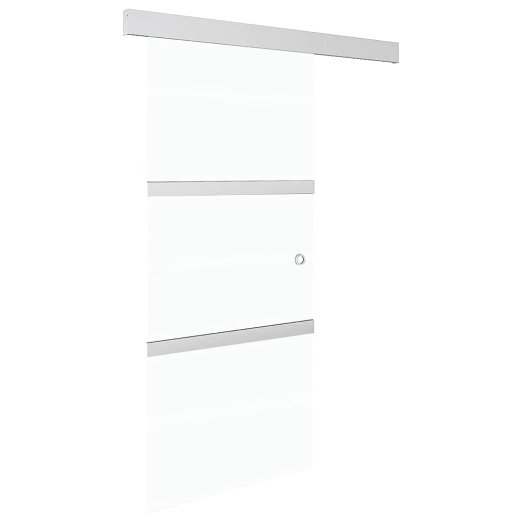 Schiebetür ESG-Glas und Aluminium 90x212 cm Silbern