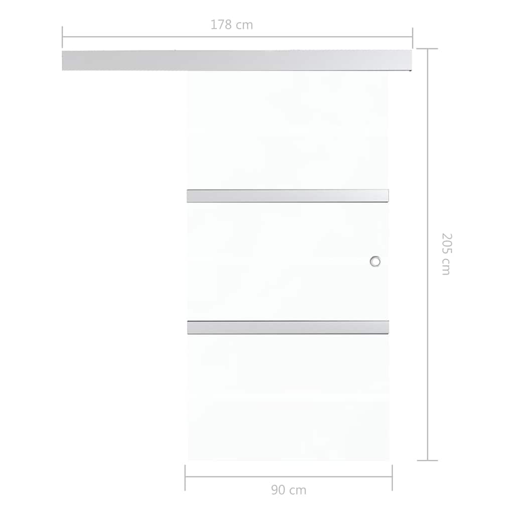 Schiebetür mit Softclose ESG-Glas und Aluminium 90x205 cm