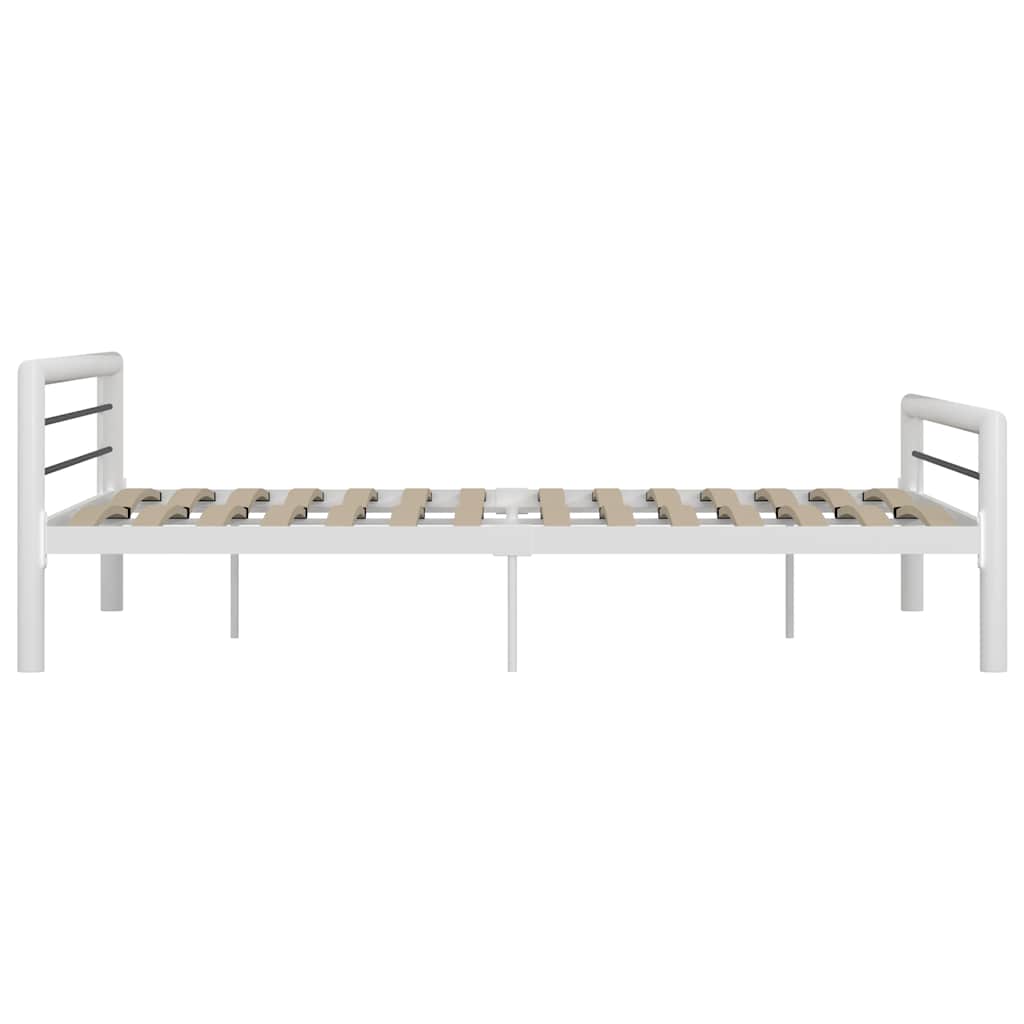 Bettgestell Weiß und Schwarz Metall 180×200 cm
