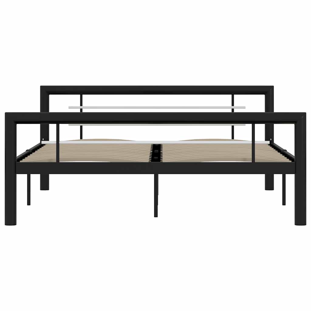 Bettgestell Schwarz und Weiß Metall 120x200 cm