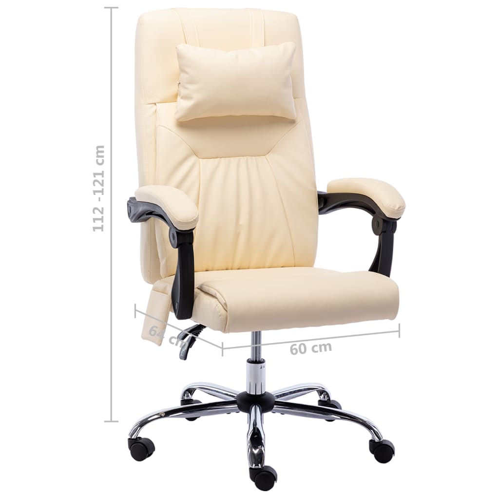 Massage-Bürostuhl Creme Kunstleder